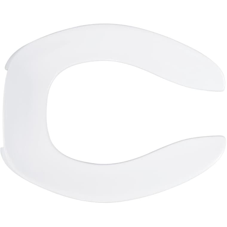 Elongated Plastic Toilet Seat - without Lid, Open Front, White