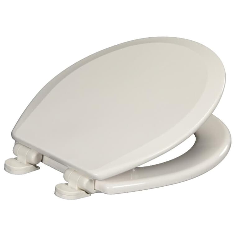 Round Polypropylene Toilet Seat - with Closed Front +Slow Close, White