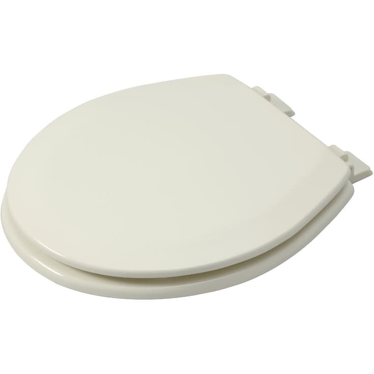 Round Moulded Wood Toilet Seat - with Closed Front, Bone