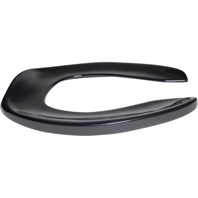 Elongated Plastic Toilet Seat - without Lid, Open Front, Black
