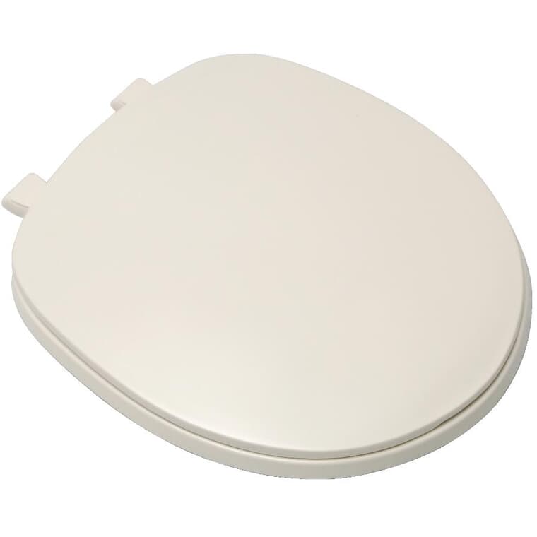 Round Plastic Toilet Seat - with Closed Front, Bone