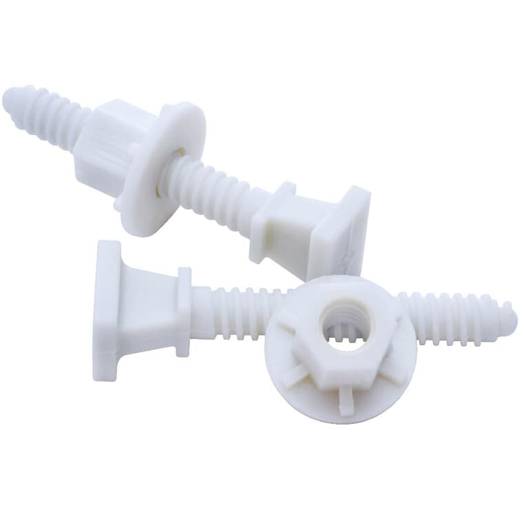 2-1/4" Nylon Toilet Bolts, with Nuts - 2 pack