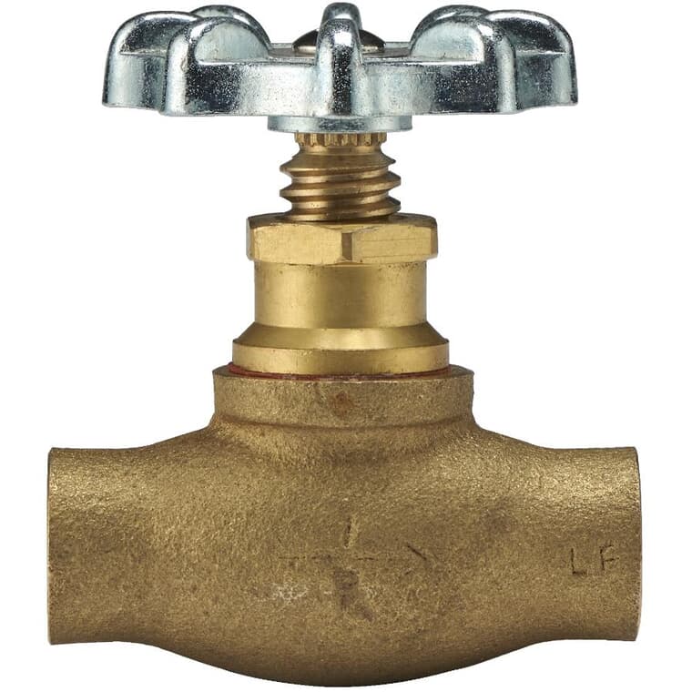 1/2" Copper Straight Stop Valve - with Aluminum Handle