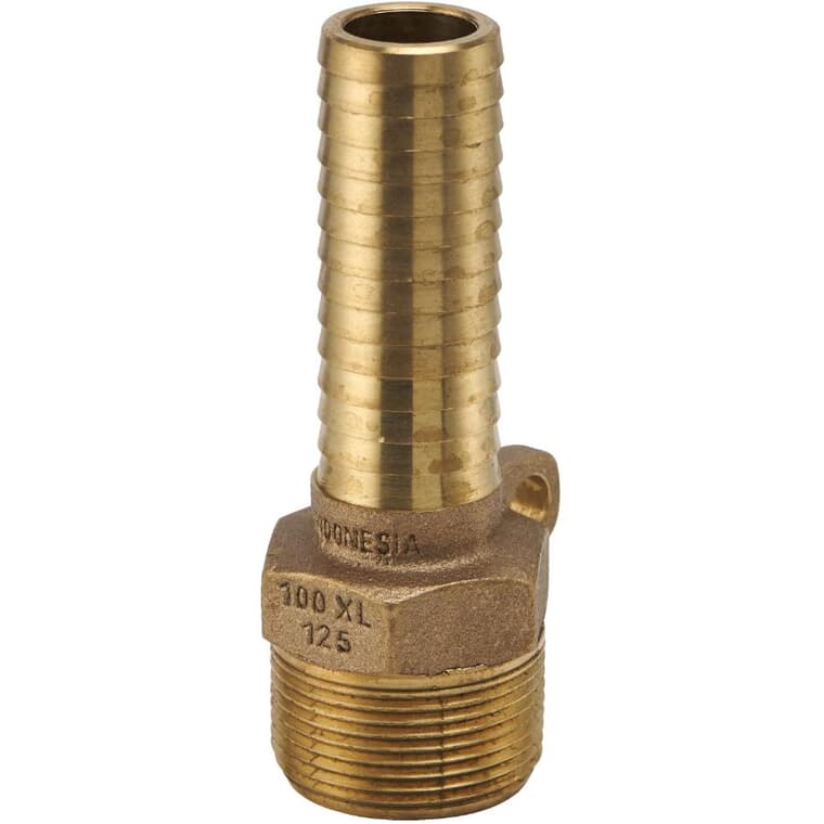 1-1/4" MPT x 1" Insert Brass Adapter with Built in Eye