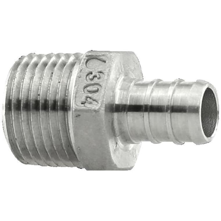 1/2" PEX  x 1/2" MPT Adapter - Stainless Steel
