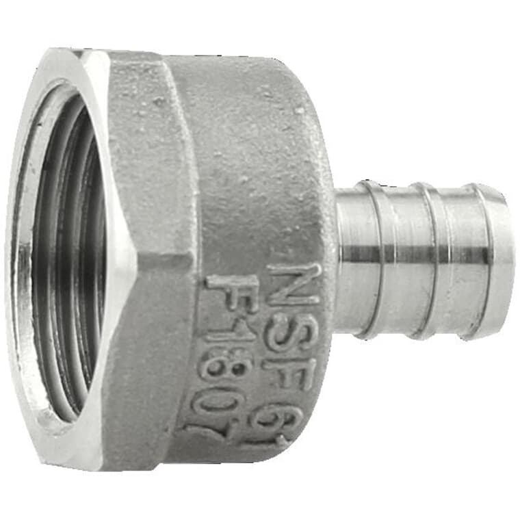 1/2" PEX  x 3/4" FPT Adapter - Stainless Steel