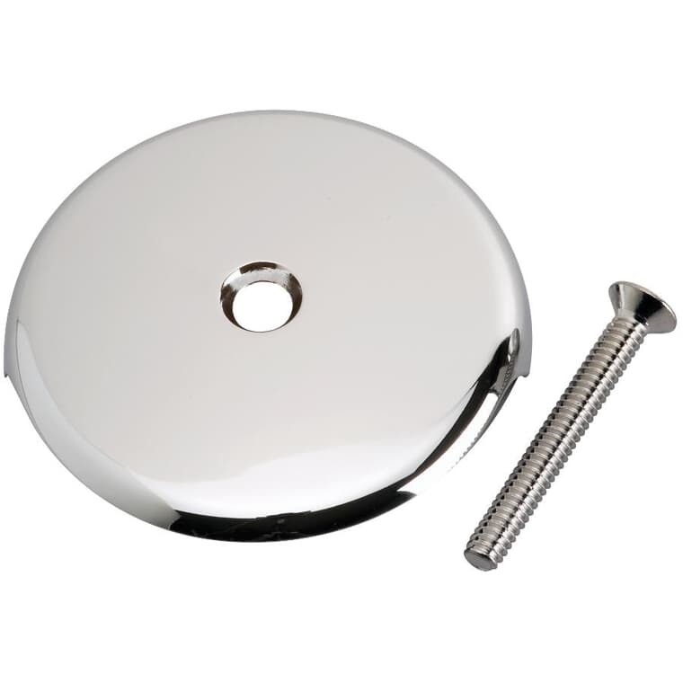 Overflow Plate - with Screw, Chrome, 1 Hole