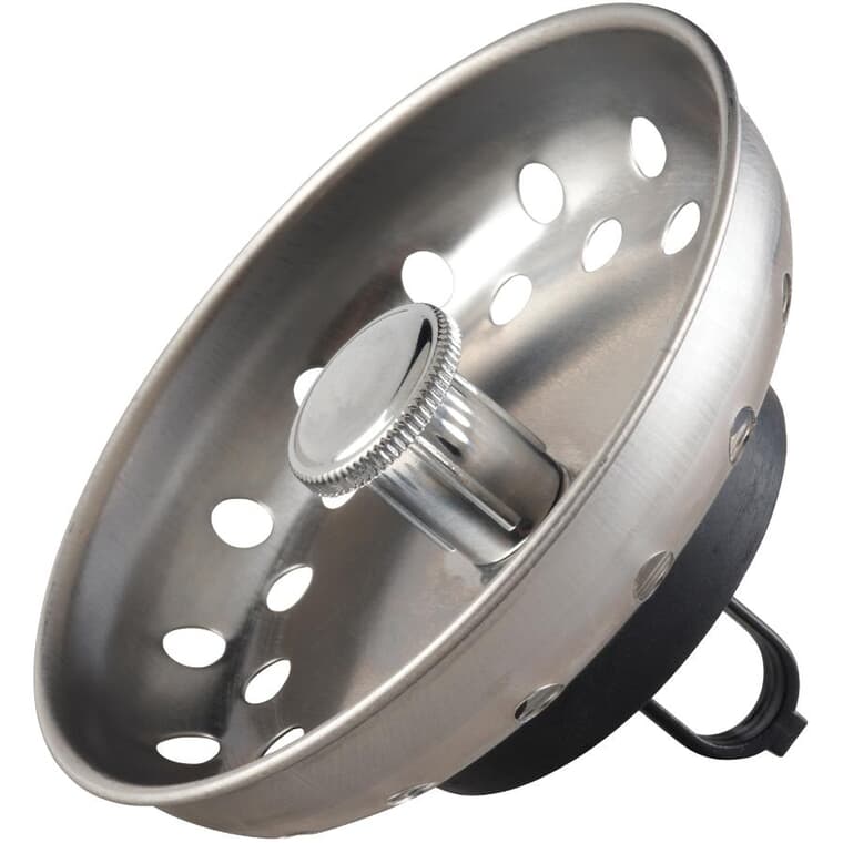Sink Basket Strainer - with Teardrop Clip, Stainless Steel