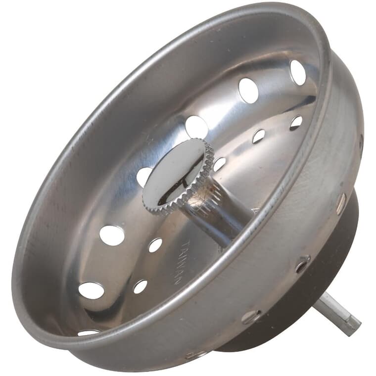 Sink Basket Strainer - with Fixed Post, Stainless Steel