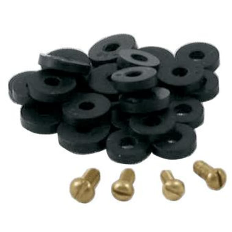 Flat Faucet Washers - Assorted Sizes, 20 Pack