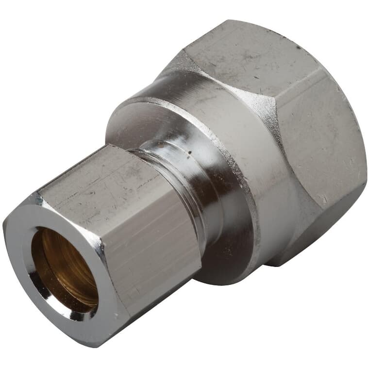 1/2" Chrome Plated Brass Straight Female Supply Connector