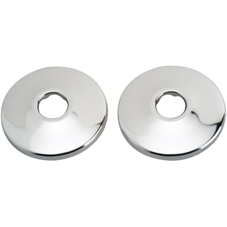 1/2'' Copper or 3/8" IPS Pipe Flanges - Chrome Plated Steel, 2 Pack