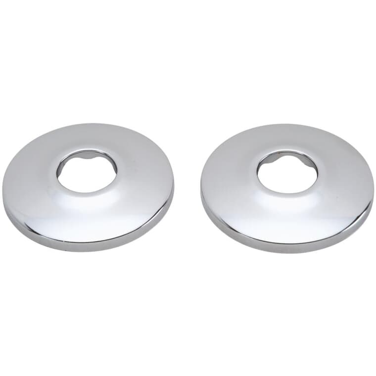 3/4'' Copper or 1/2" IPS Pipe Flanges - Chrome Plated Steel, 2 Pack