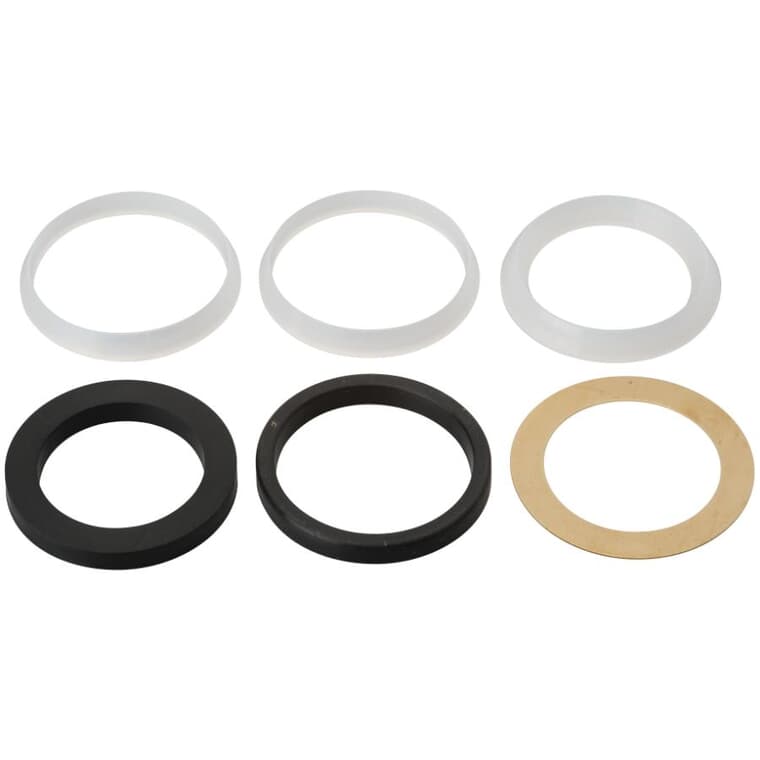 Slip Joint Drain Washers - Assorted Sizes, 6 Pack