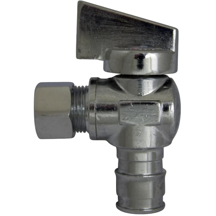 1/2" Cold Expansion PEX x 3/8" Compression Brass Angle Stop Valve