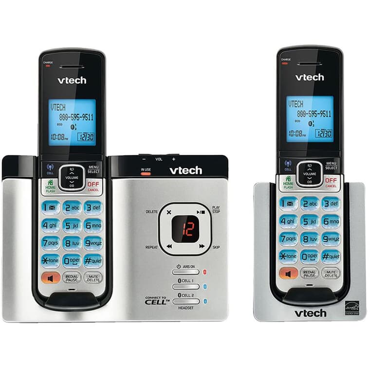 DECT 6.0 Connect-to-Cell Cordless Phones & Answering System (DS6621-2) - 2 Pack