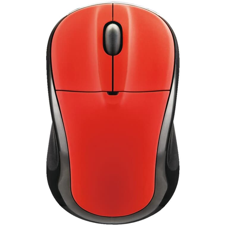 Wireless Mouse - with Optical Sensor, Red + Black