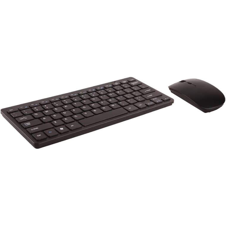 Slim Wireless USB Keyboard & Mouse Set - Black