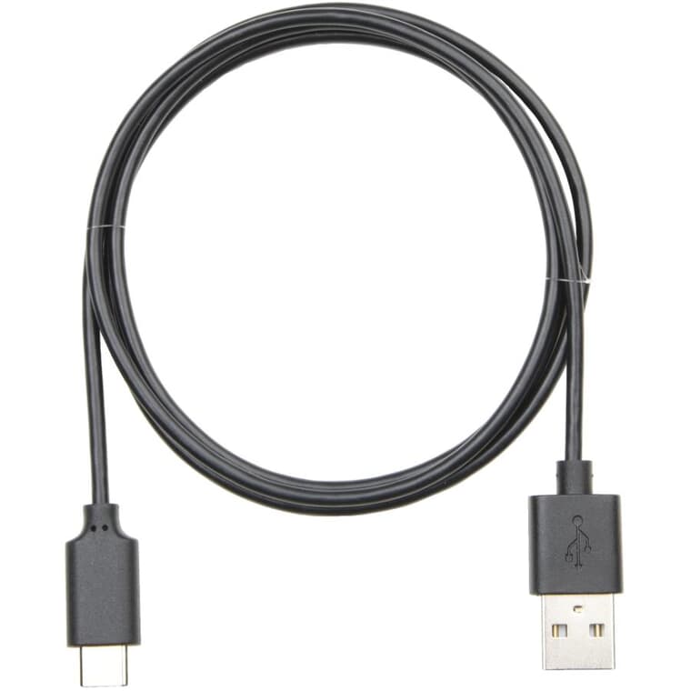 Câble de synchronisation et de recharge USB-C de 6 pi, noir