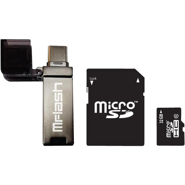 Carte mémoire Micro SD 4-en-1 de 32 Go