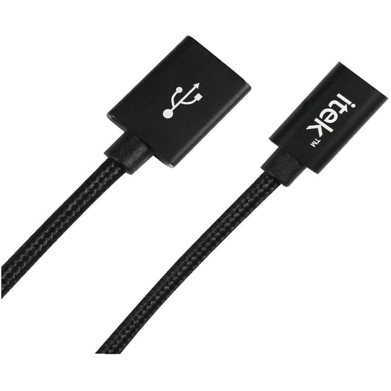 Câble de synchronisation et de recharge rapide USB Type-C de 10 pieds, noir