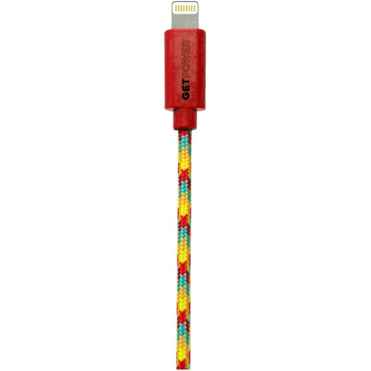 Braided Apple MFI Lightning Charge & Sync Cable - 10', Assorted Patterns