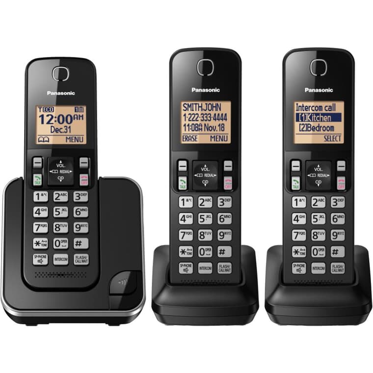 3 Pack Dect 6.0 Cordless Phones, with Caller Identification