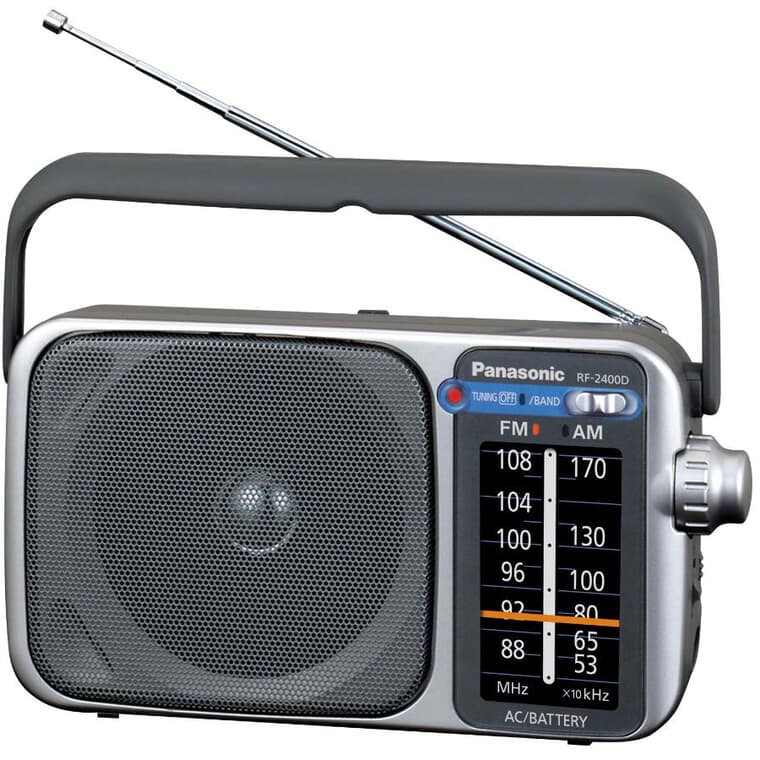 Silver AM-FM Portable Radio