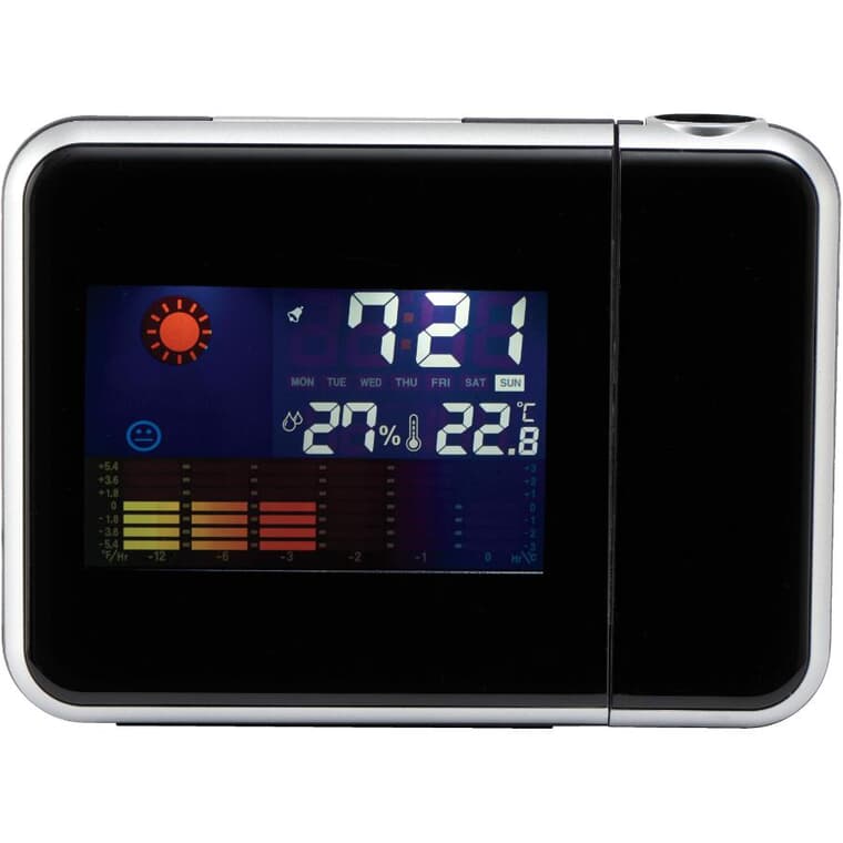 Alarm Clock - with Built-in Time Projector + Black