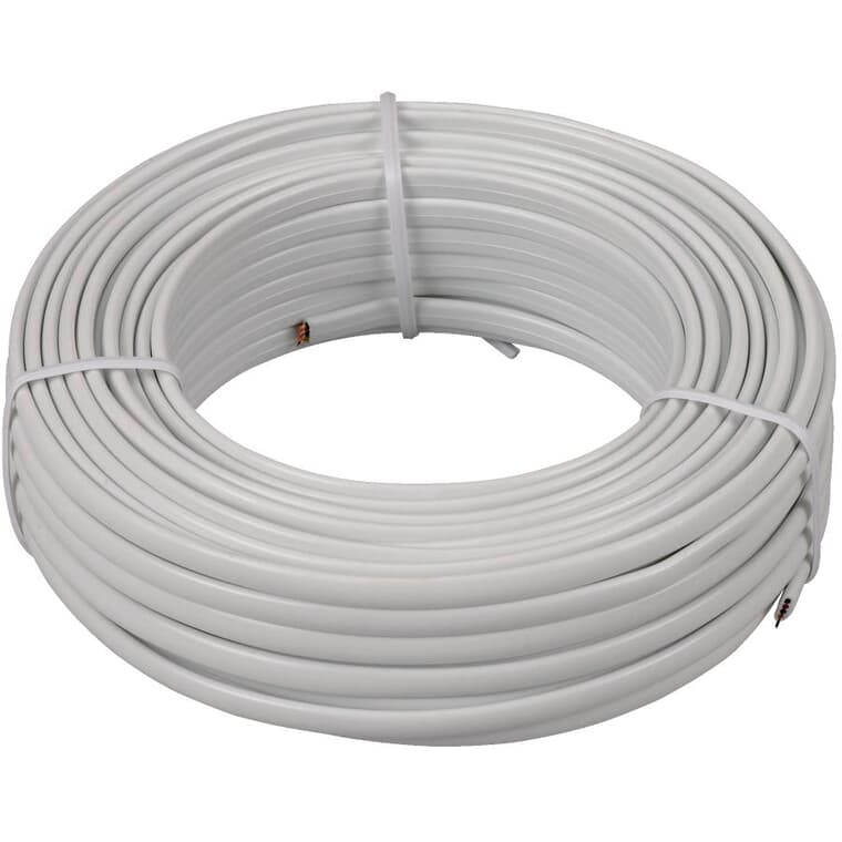 15.2 m / 50' Modular Phone Line Cord - with Connections, White