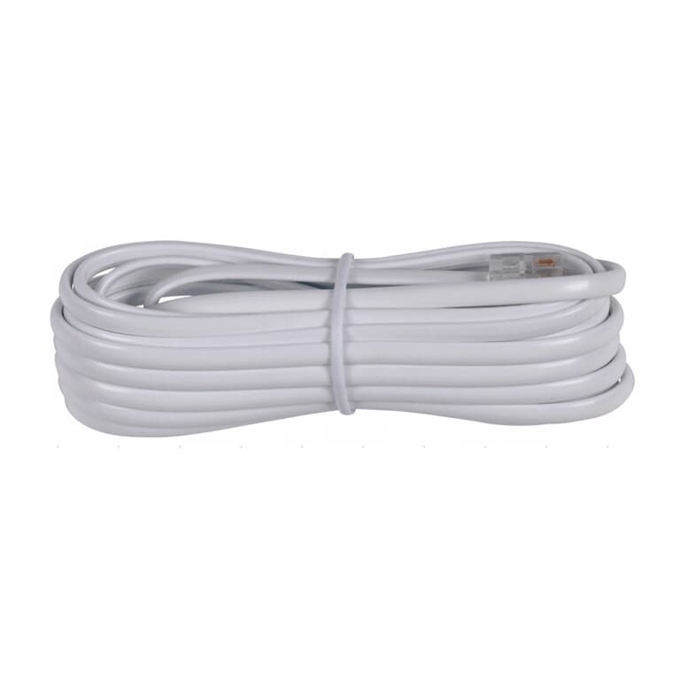 3.6 m / 12' Modular Phone Line Cord - with Connections, White