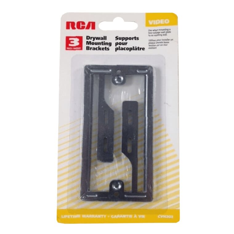 Drywall Mounting Brackets - for Low Voltage Connections, 3 Pack