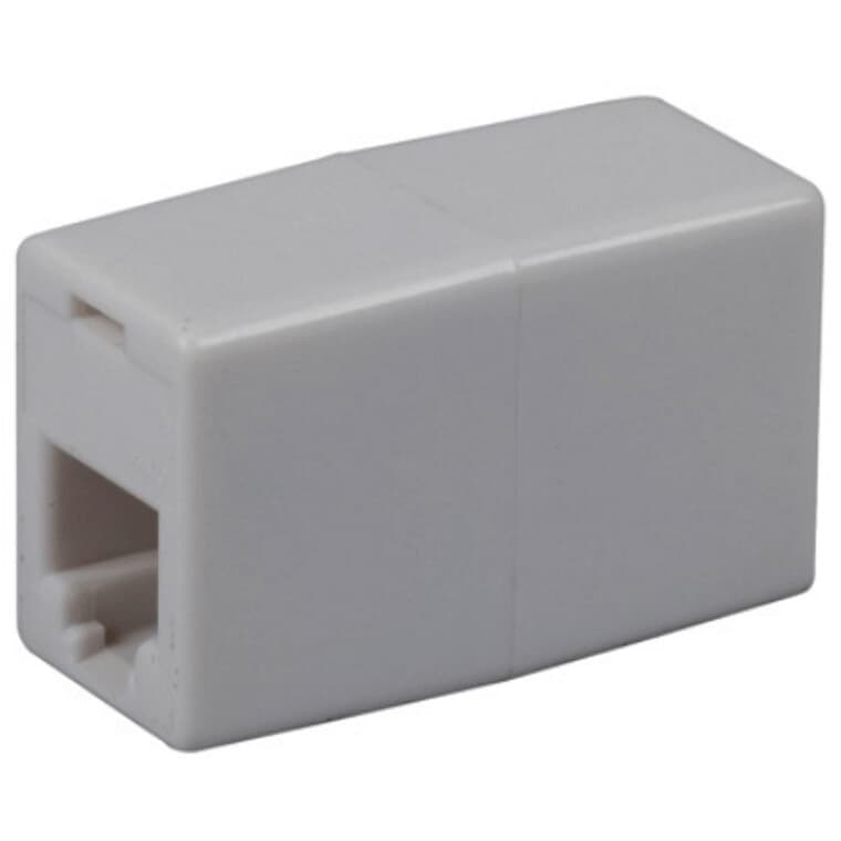 Inline Phone Cord Coupler - White