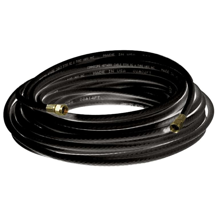 Câble coaxial RG6 de 30,5 m/100 pi pour l'intérieur et l'extérieur, noir
