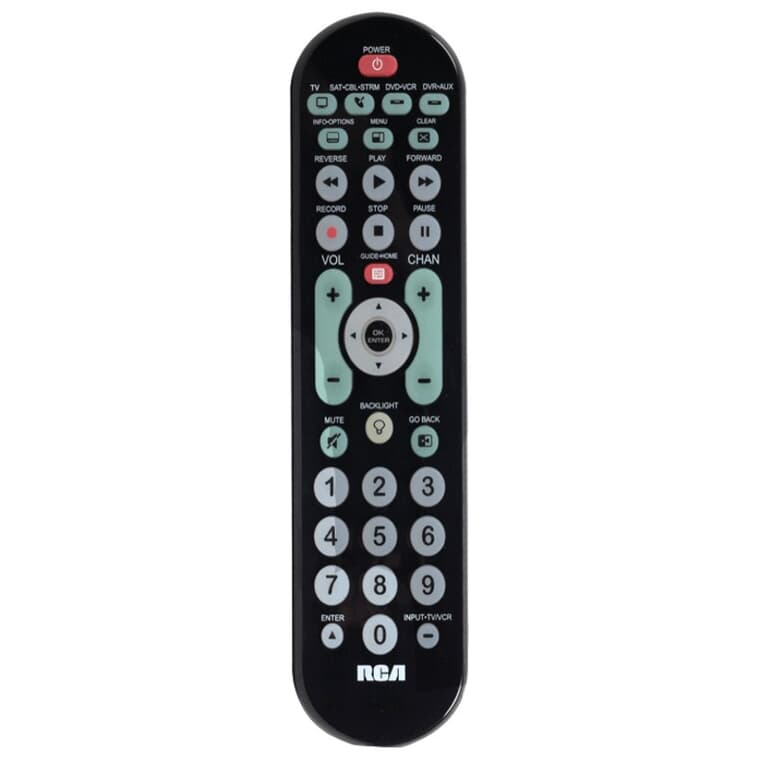 4-Device Universal Remote Control - with Streaming Player + Sound Bar & Big Buttons