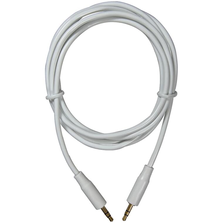1.8M/6' Audio Cable, with 3.5mm Premium Plug - White