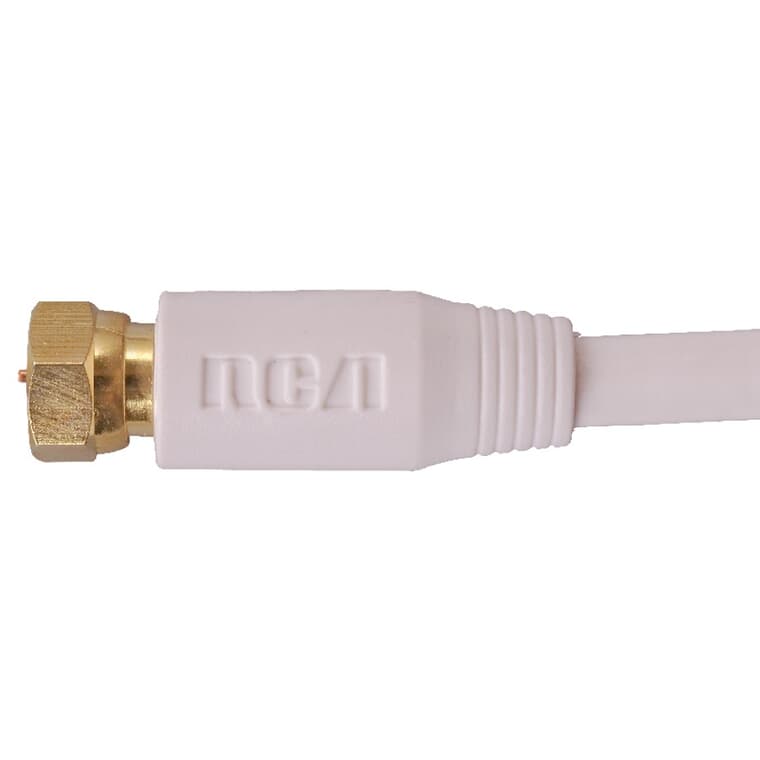 Câble coaxial RG6 pour l'intérieur ou l'extérieur avec connecteur de 1,8 m/6 pi, blanc