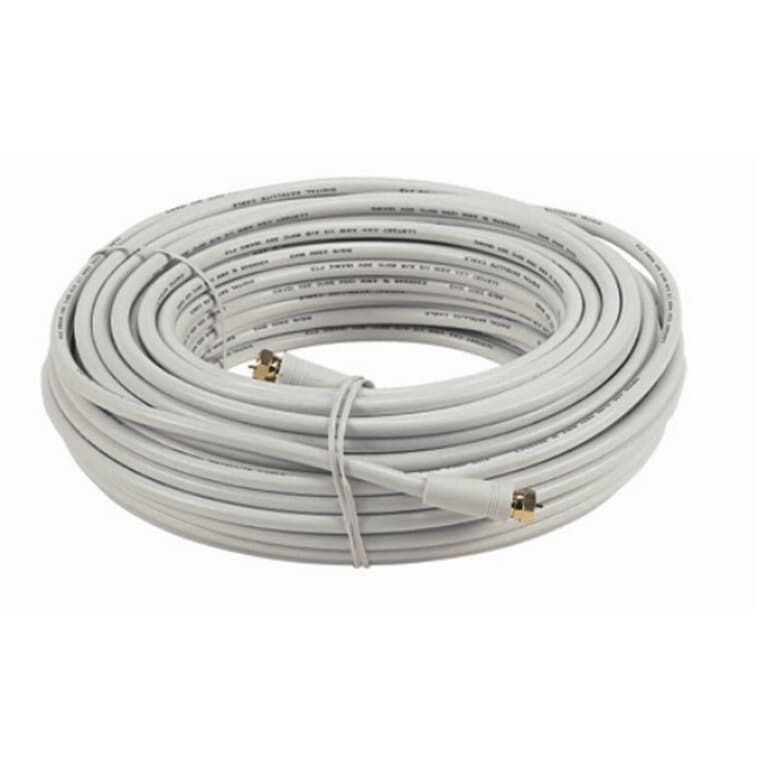 30.5 m / 100' RG6 Indoor & Outdoor Coaxial Cable - White