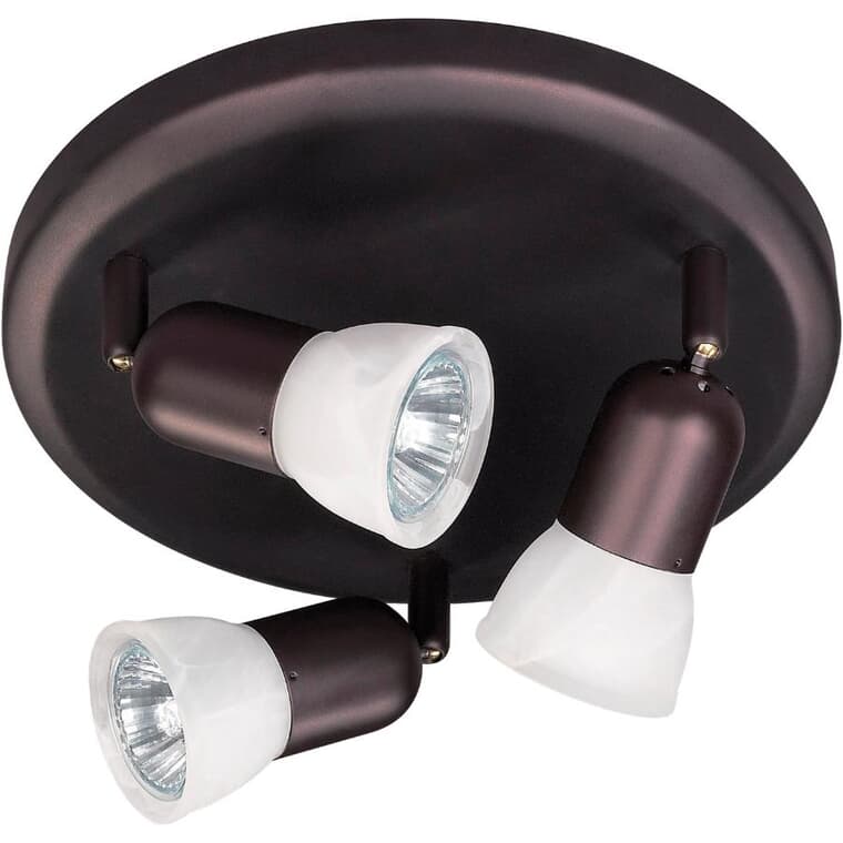 James 3 Light Circular Track Light Fixture - Oil Rubbed Bronze with Alabaster Glass