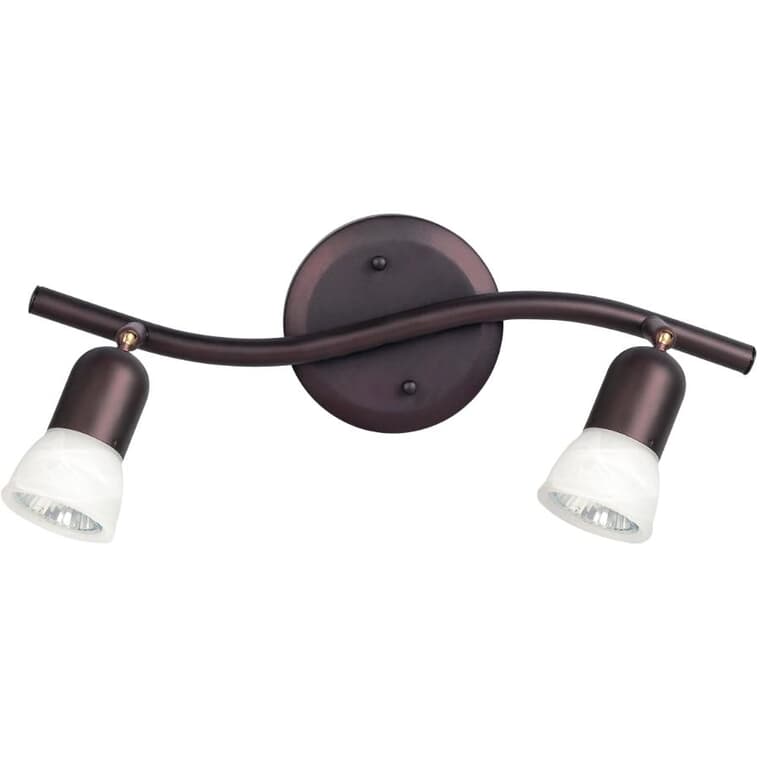 James 2 Light Track Light Fixture - Oil Rubbed Bronze with Alabaster Glass