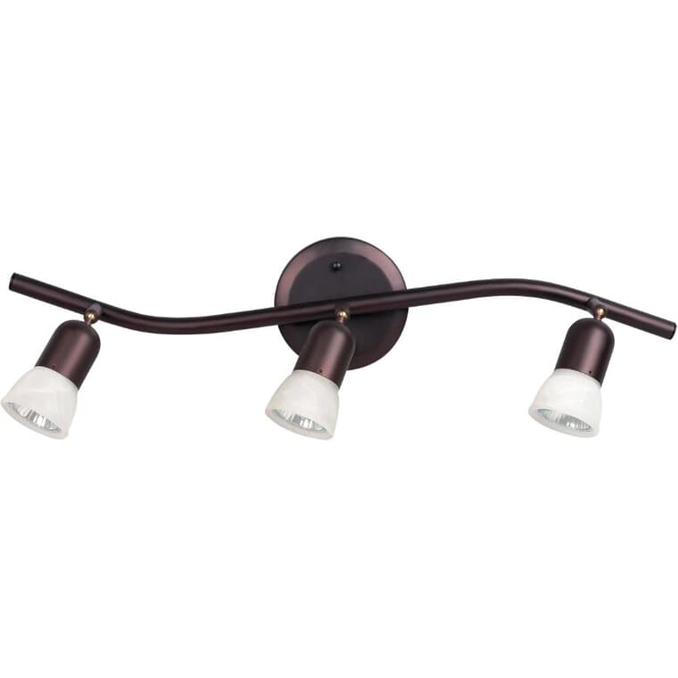 James 3 Light Track Light Fixture - Oil Rubbed Bronze with Alabaster Glass