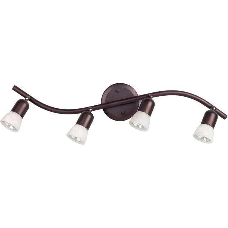 James 4 Light Track Light Fixture - Oil Rubbed Bronze with Alabaster Glass