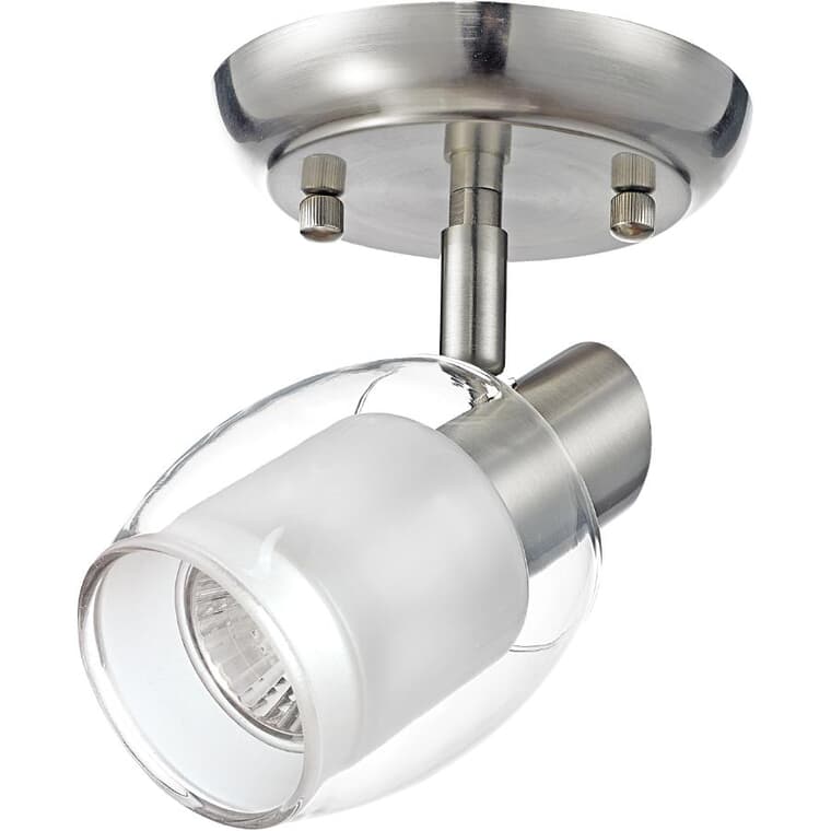 Salem Track Light Fixture - Satin Nickel with Clear Frosted Glass