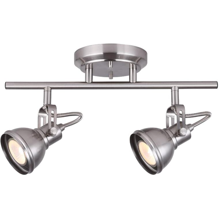 Polo 2 Light Track Light Fixture - Brushed Nickel