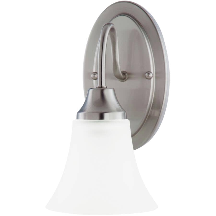 SEA GULL:Holman Vanity Light Fixture - Brushed Nickel and Satin Etched Glass