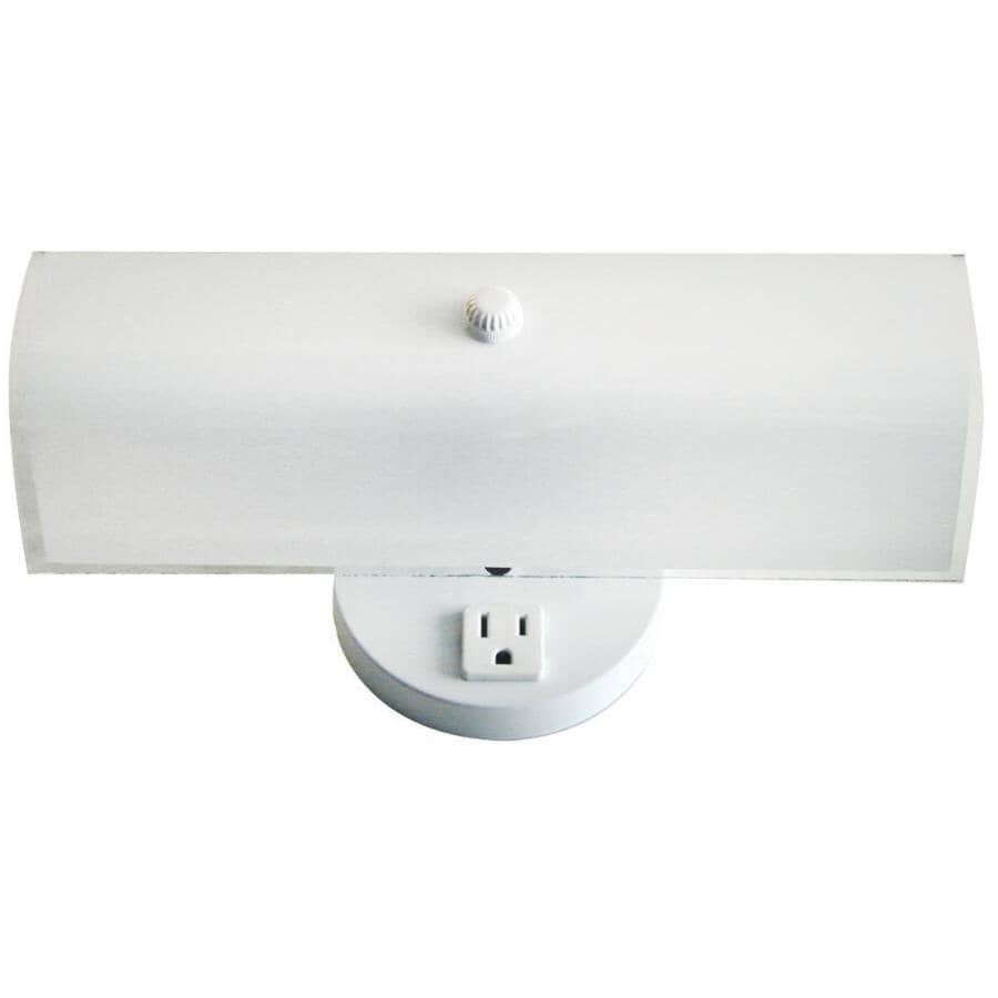 CANARM:2 Light Vanity Light Fixture with Socket - Frosted White Glass