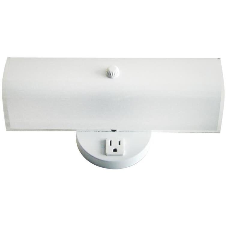 2 Light Vanity Light Fixture with Socket - Frosted White Glass