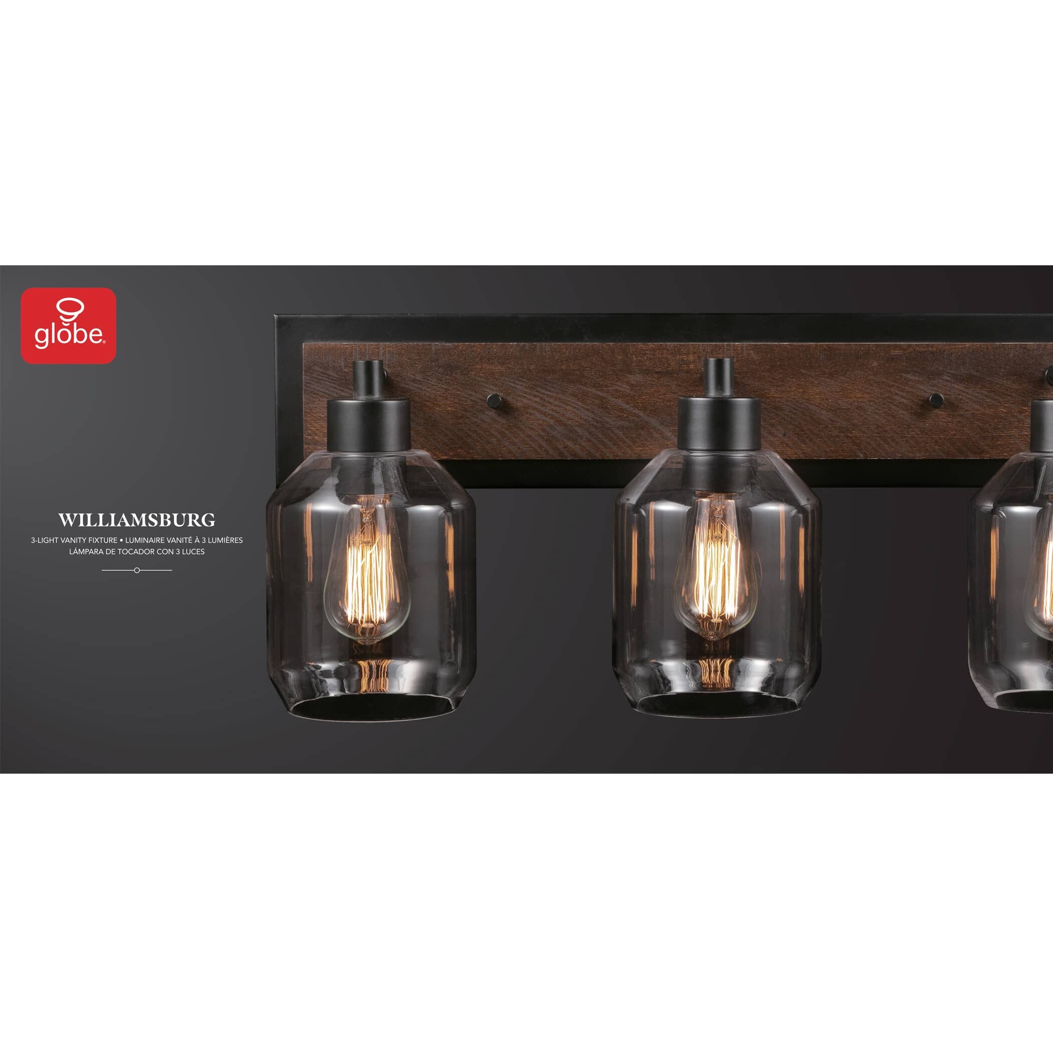 GLOBE ELECTRIC Williamsburg 3-Light Vanity Light Fixture | Home Hardware