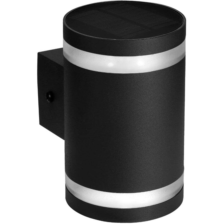 Moon Rays MOONRAYS Solar Metal and Plastic Cylinder Wall Light | Home Hardware