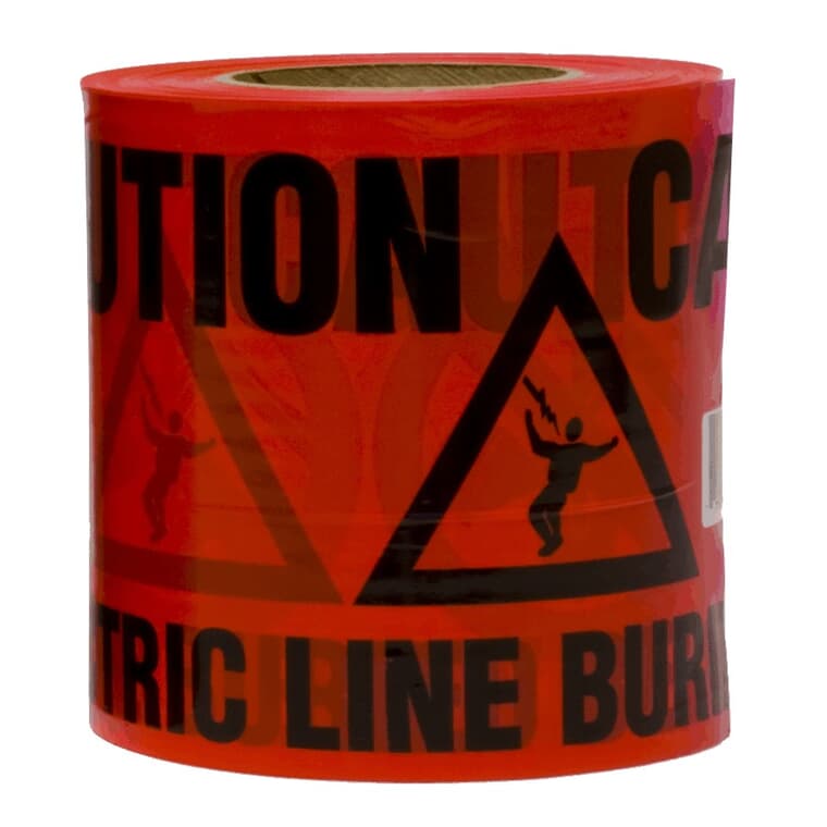 6" x 1000' Red Caution Tape for Buried Line Below